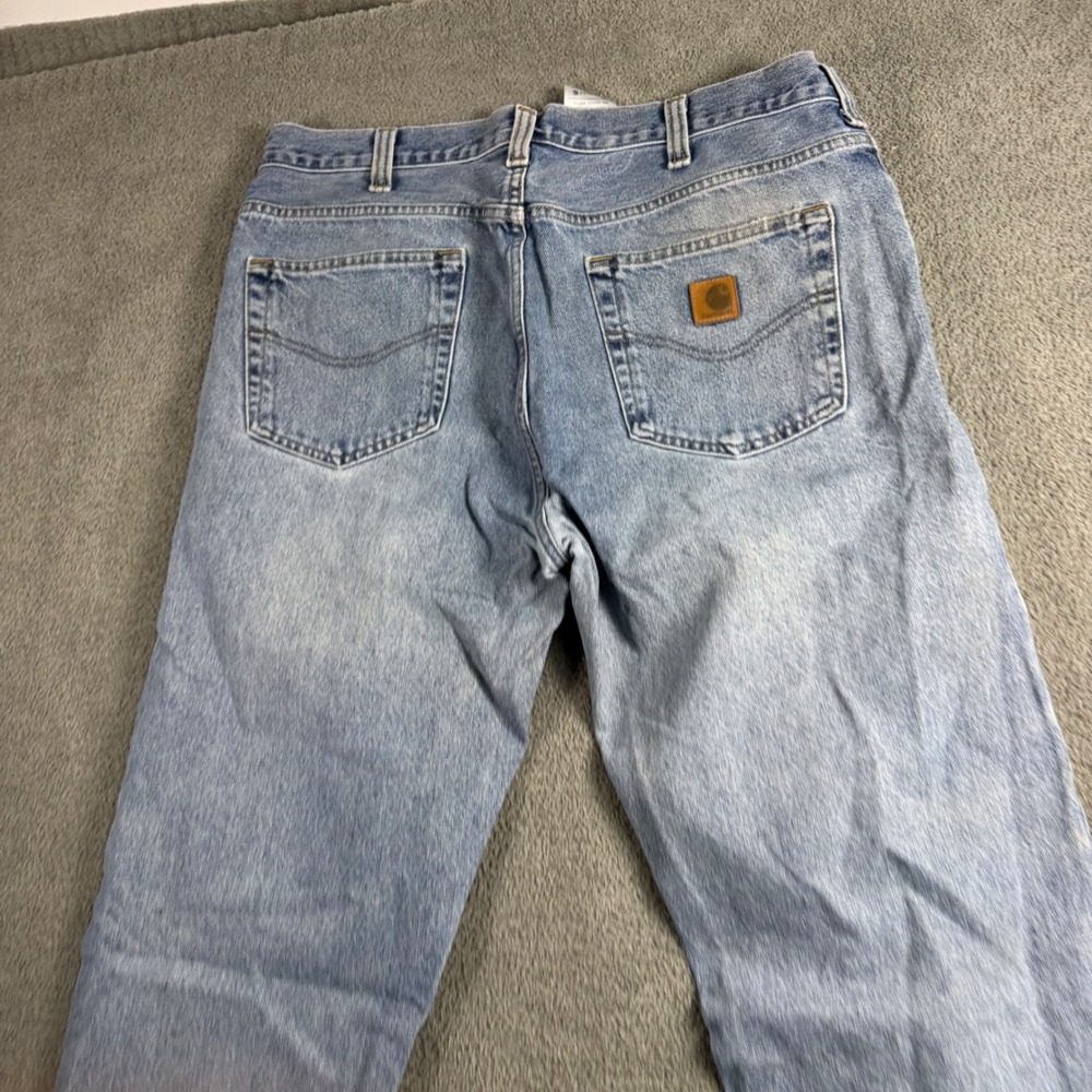Carhartt Loose Fit Light Wash Denim Jeans Mens 36x34 Blue Workwear Pants